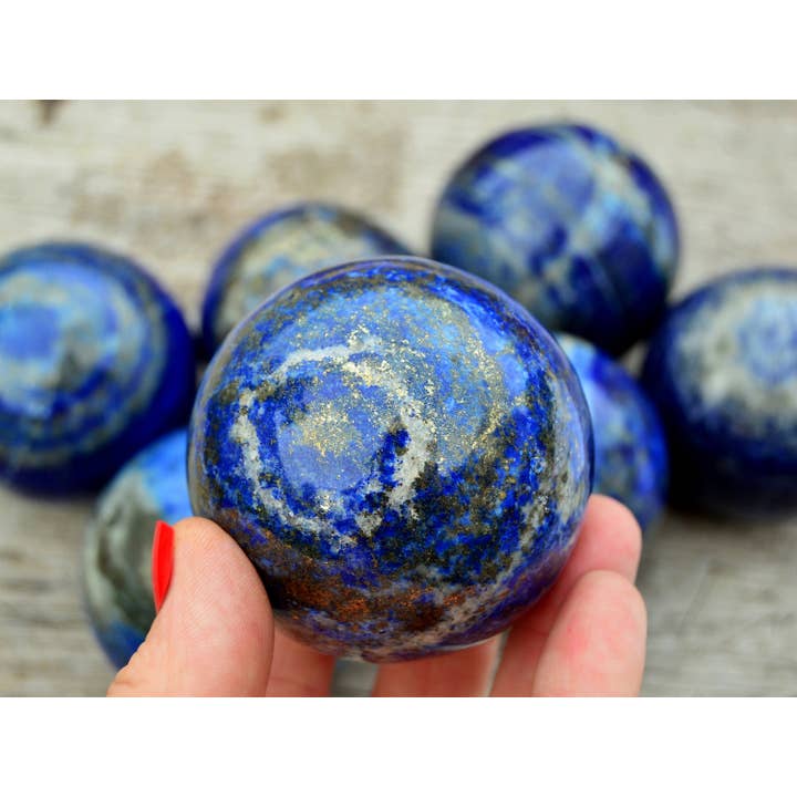 Kaia & Crystals - Wholesale Spiritual Stone/Crystal - Lapis Lazuli Sphere 1 Kg Lot A (3-5 Pcs) - (45mm - 60mm) 3