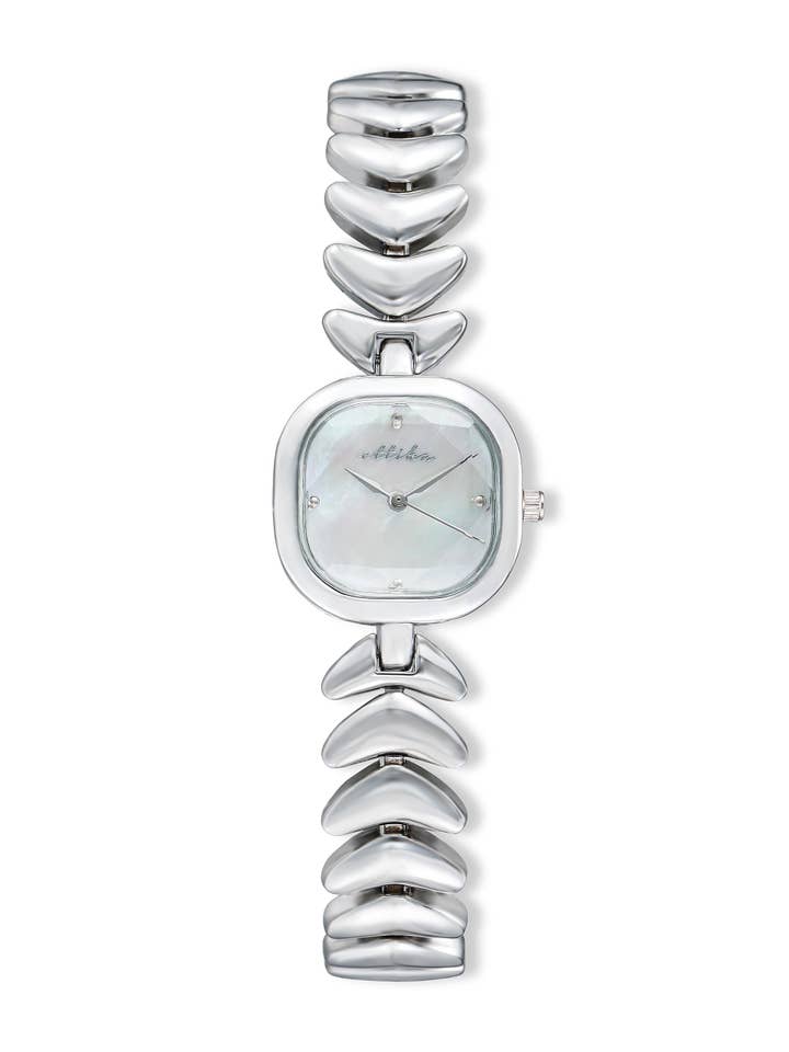 Metal Moderna Bracelet Watch in Silver for wholesale by Ettika