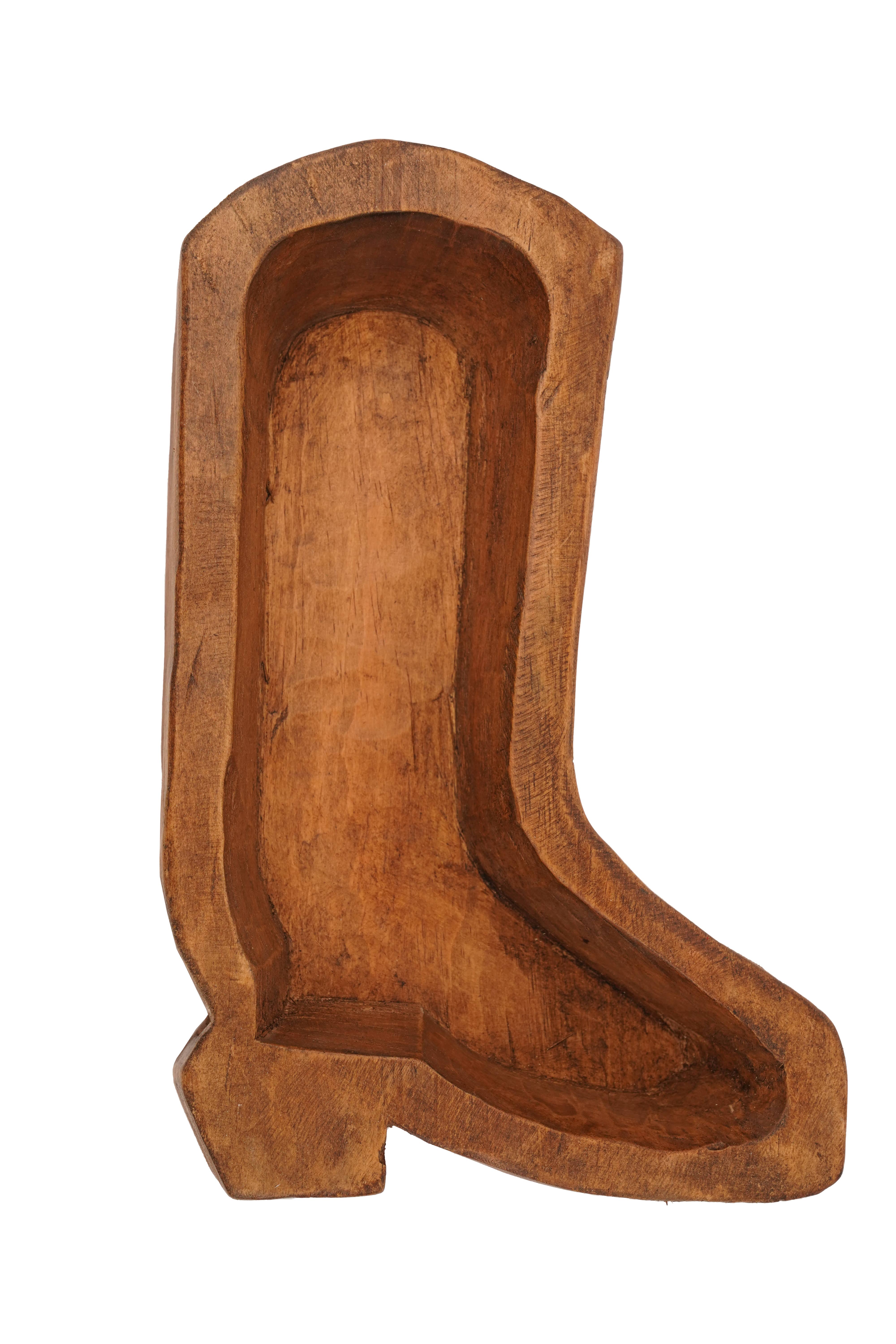 My Amigos Imports - Wholesale Candle Holder - Boot Bowl-7 x 10 x 2 inches-Wood-Candle Pour Ready-Boot0