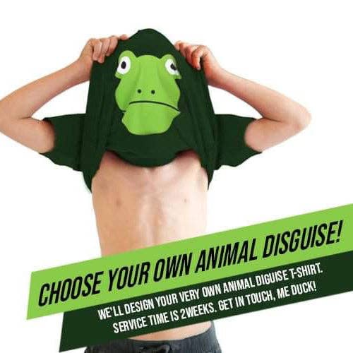 Dukki Gifts - Vente T-shirt sérigraphié – unisexe - T-shirt de déguisement ANIMAL personnalisé0