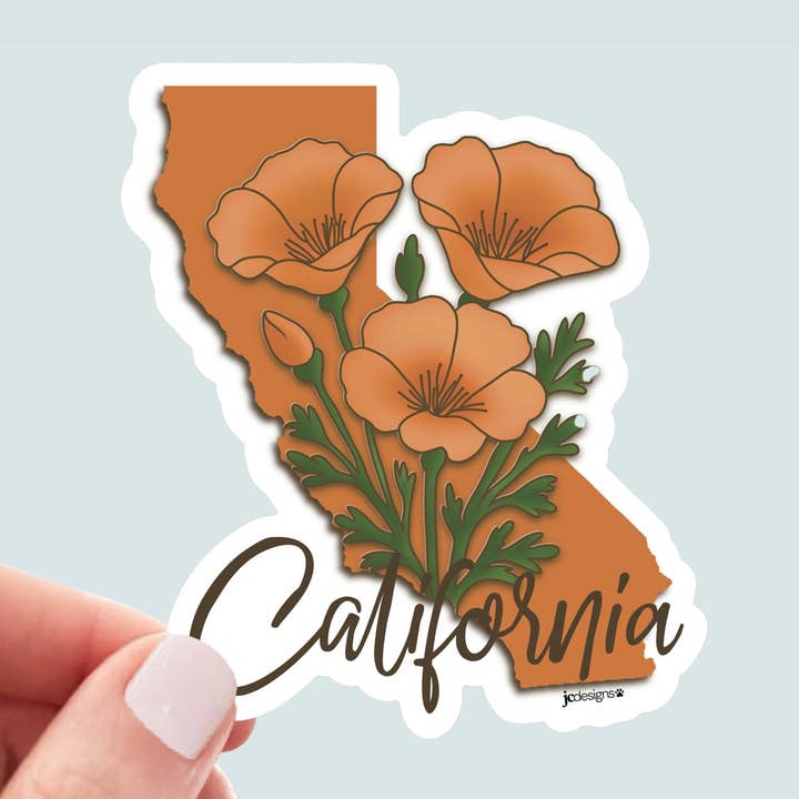 California State Landmark Sticker - Hand-Drawn Vinyl Decal for wholesale by JC Pet Designs