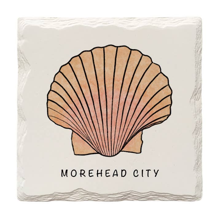 Customizable Seashell | Hand-Drawn | Drink Coaster for wholesale by The Doodle Brand