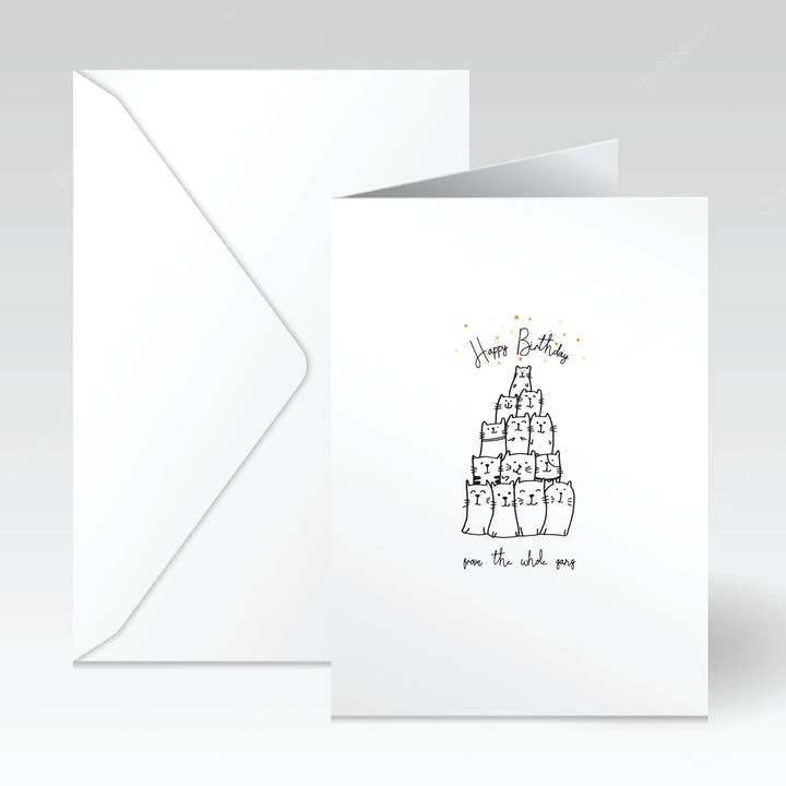 From the Whole Gang Birthday Card for wholesale by Just Cats