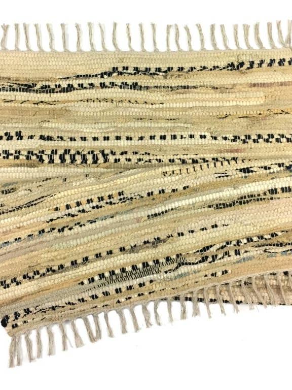 Hippie Chic™ Upcycled Cotton Rag Rug 2x3 - Cream for wholesale by Jafsons International