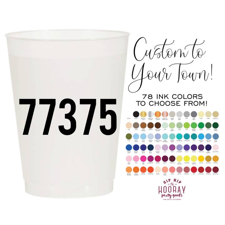 Benutzerdefinierte Frosted Cups mit Postleitzahl für den Großhandel von Sip Hip Hooray