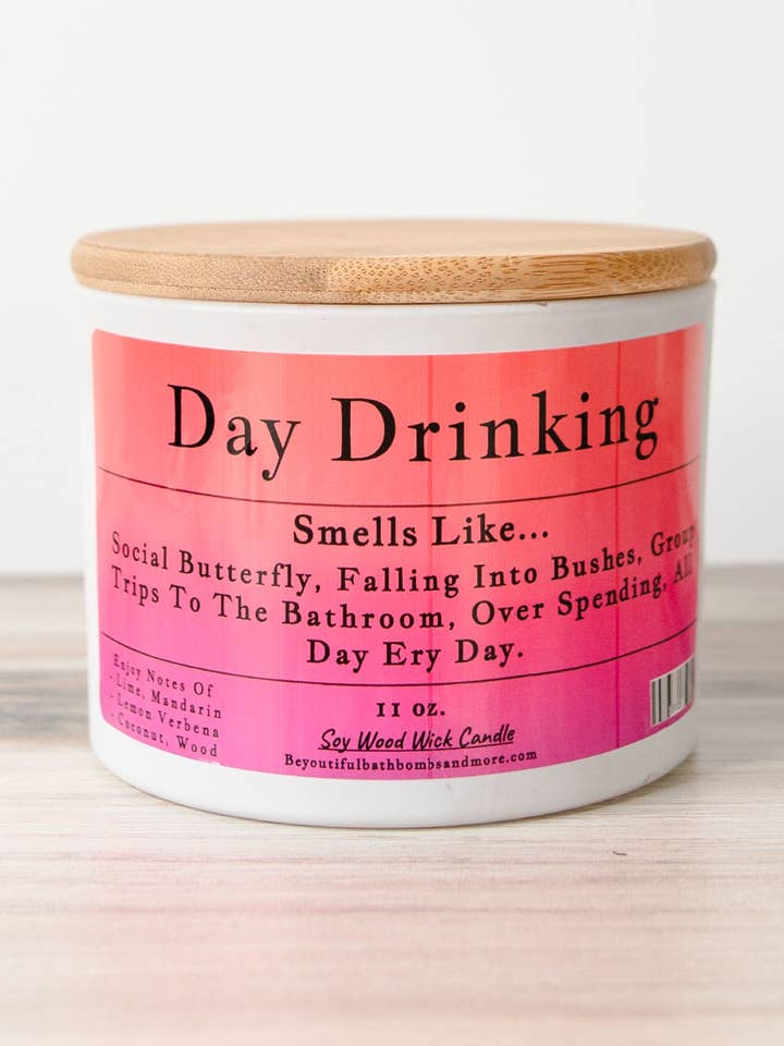 Dia bebendo conversa vela de pavio de madeira por atacado de BeYOUtiful Bath* Body * Burn