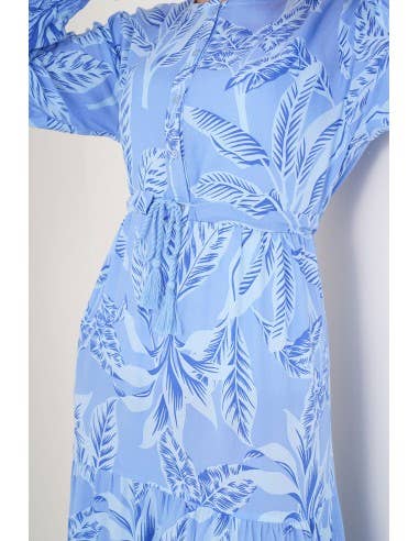 Mani Textile - Wholesale Dress - Women's - Patterned Hijab Dress - Blue4