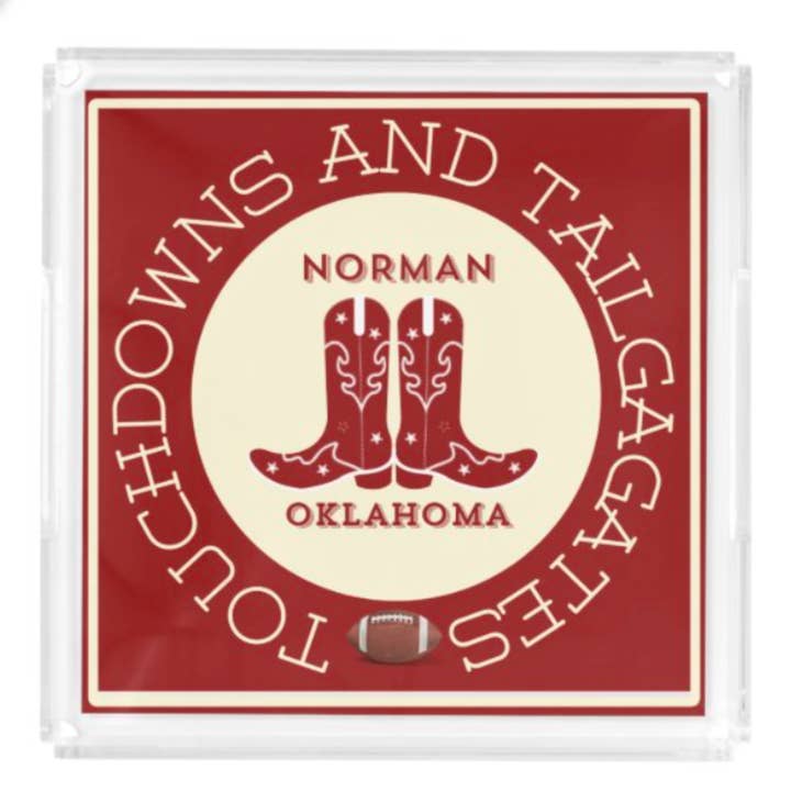 Akrylbricka Gameday Boots - NORMAN OKLAHOMA för wholesale av Thomas and Lee Company