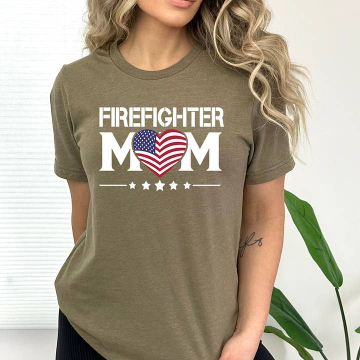 LA Shirt Company - Wholesale Screen Printed T-Shirt - Women's - Firefighter Mom - Bella canvas2