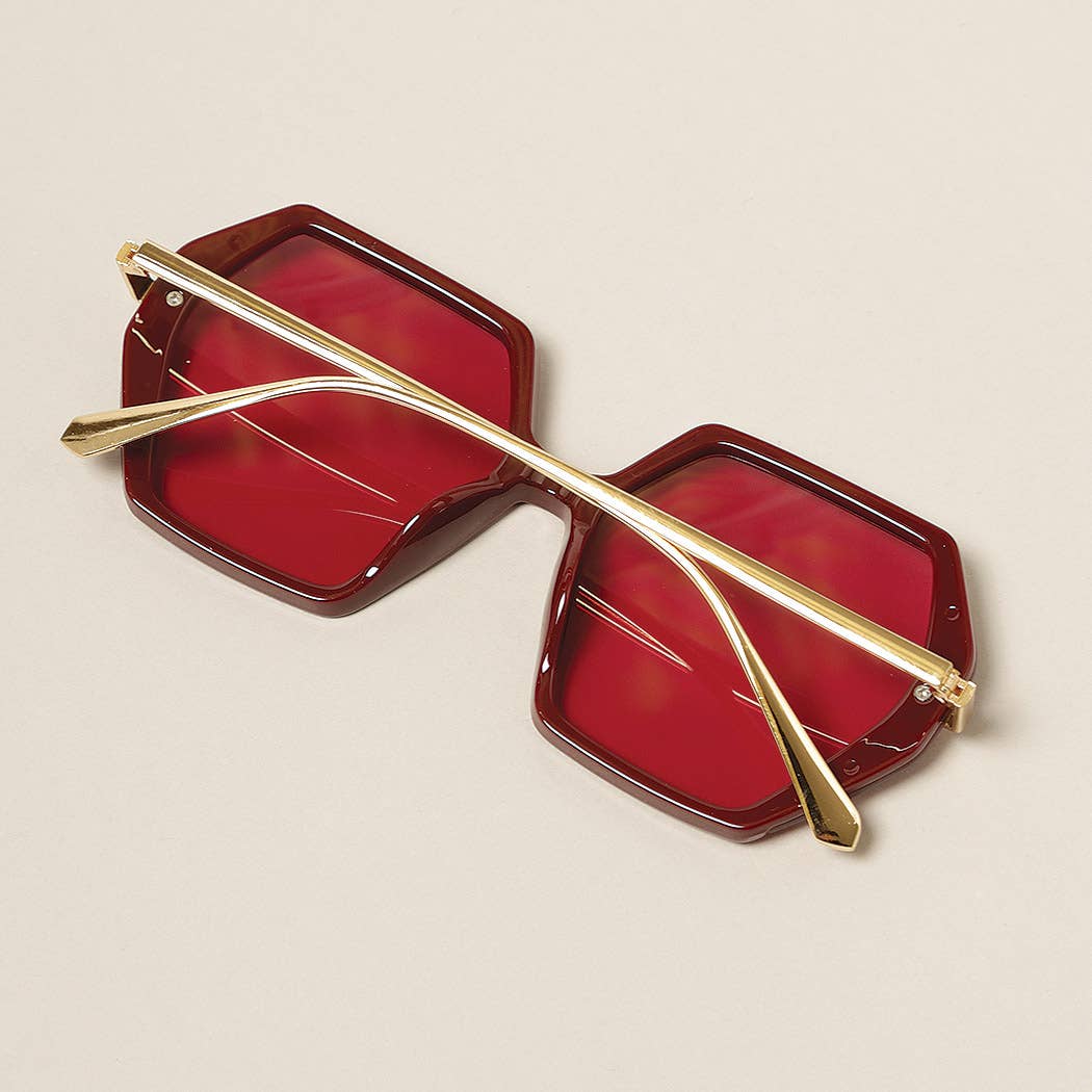  ASSORTED Women's Hexagonal Gold Leg Sunglasses for wholesale on Faire13