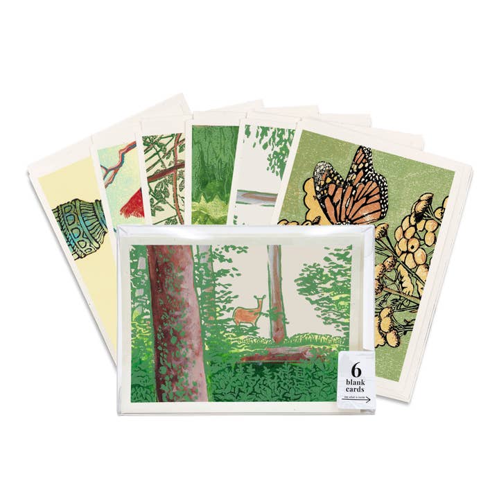 Coffret de cartes de vœux vierges assorties Woodland Critters pour la vente par Peninsula Prints