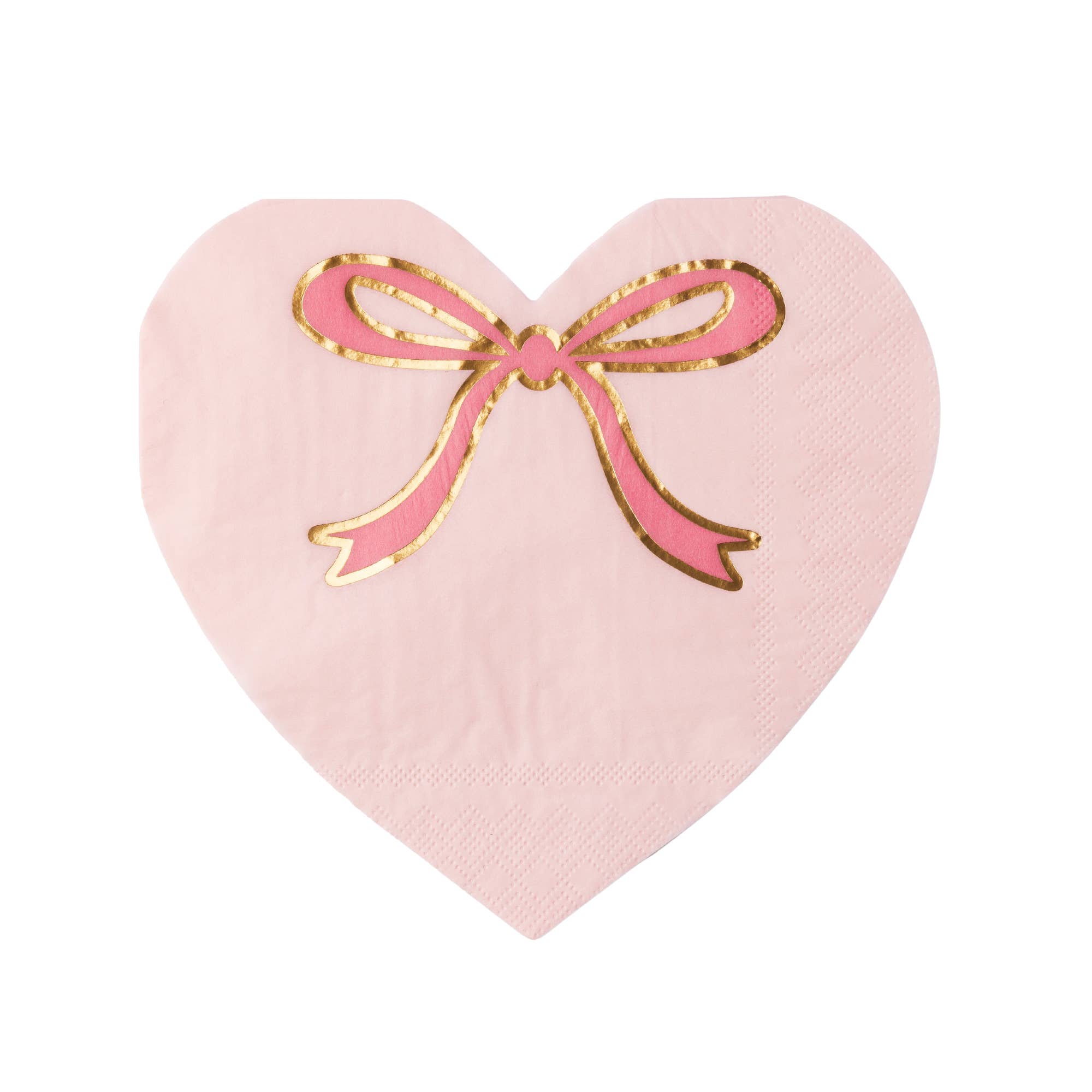 Bonjour Fête - Wholesale Disposable Napkin - PETAL PINK BOW HEART LARGE NAPKIN