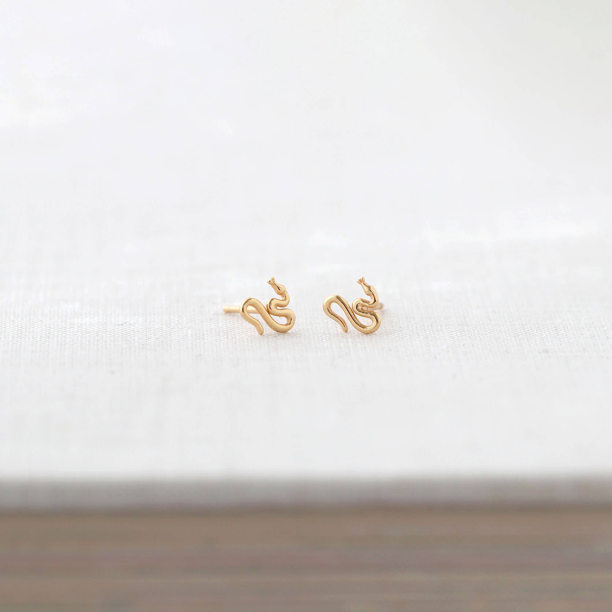Kris Nations - Wholesale Stud/Post Earrings - Tiny Snake Stud Earrings 18K Gold Vermeil | Sterling Silver Nickel Free Hypoallergenic Ships from CA3