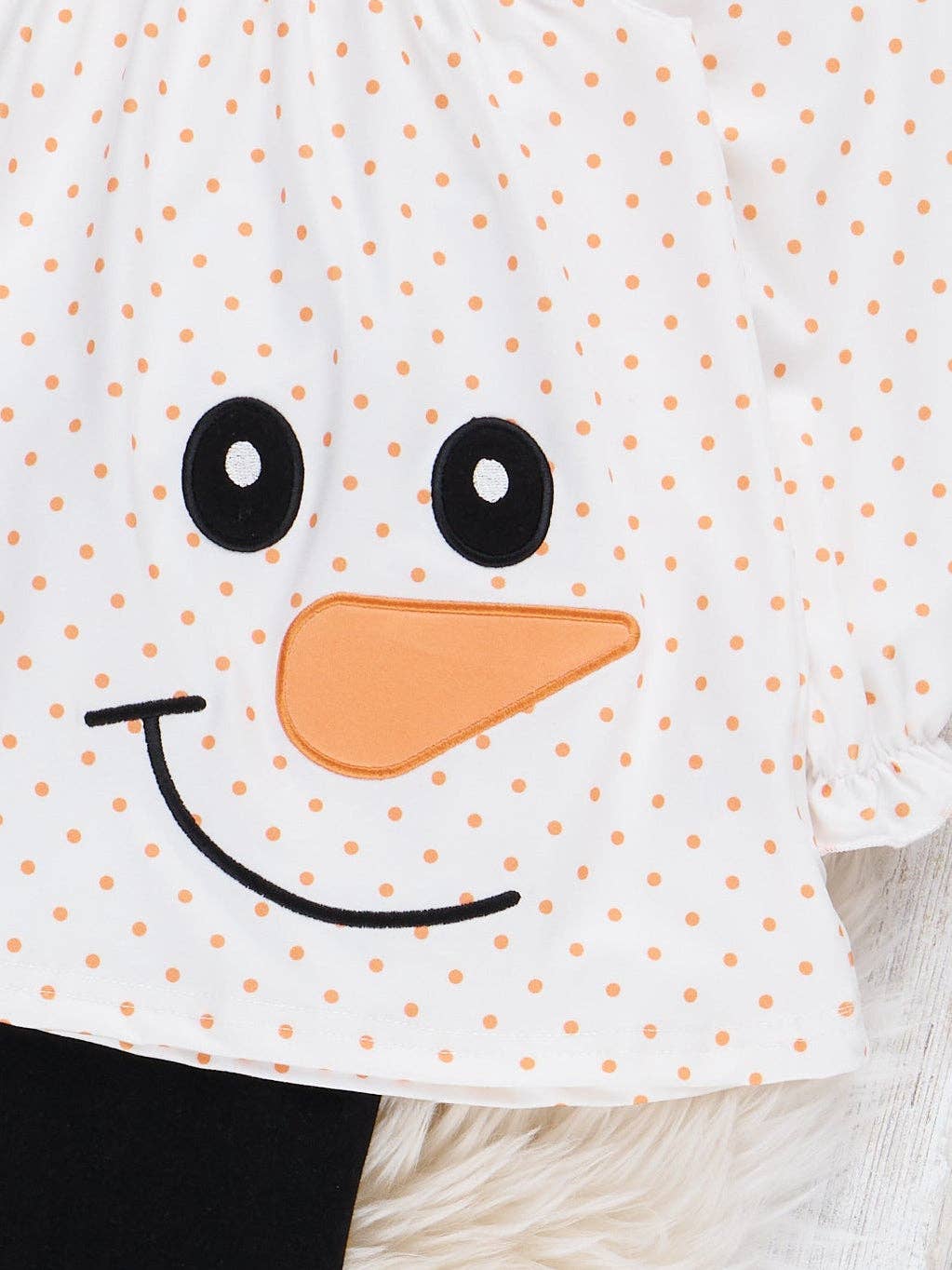 Marie Nicole Clothing - Wholesale Top & Pant Set - Kids - Frosty Smiles Embroidered Outfit1