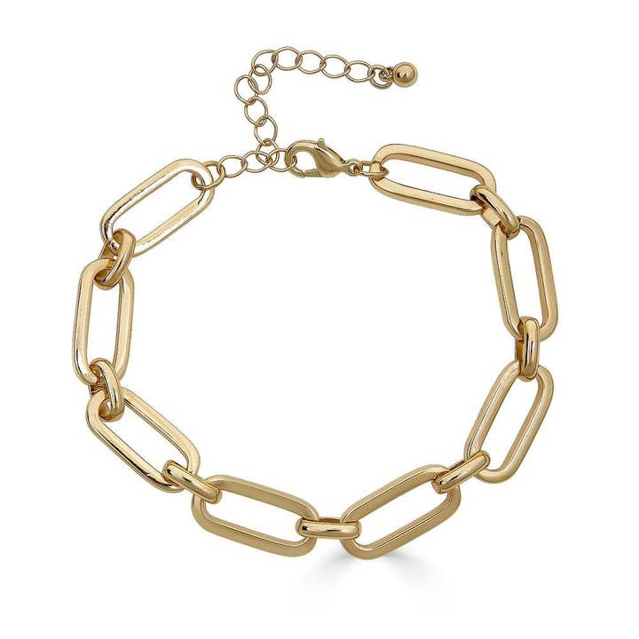Juno Gold Plated Paperclip Bracelet for wholesale by Auro Atelier
