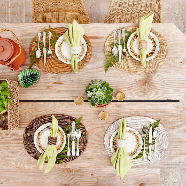 Tiseco - Wholesale Napkin Ring - Napkin rings RATTAN - SET/4 - 4.5x5 cm1