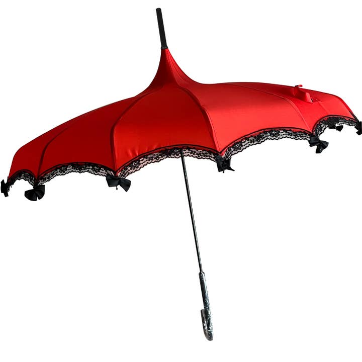 Boutique Lace and Bows Pagoda Umbrella Red for wholesale by Soake