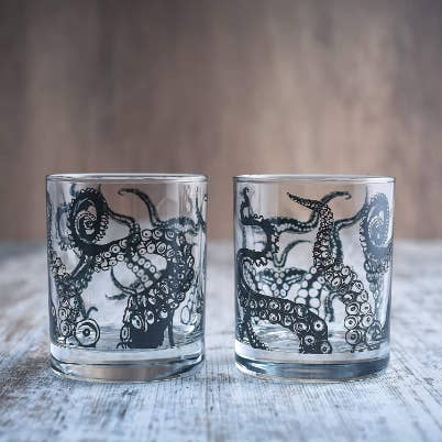 Greenline Goods - Wholesale Cocktail/Liquor Glass - Octopus Whiskey Glasses - Set of 21