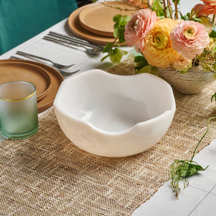 Lainy Home – Prato/tigela decorativa por atacado – Tigela Ondulada de Resina 10" X 4"6