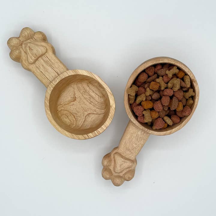 Azizi Life - Wholesale Pet Bowl - Cat/Dog - Hand-Carved Wooden Dog Scoop3