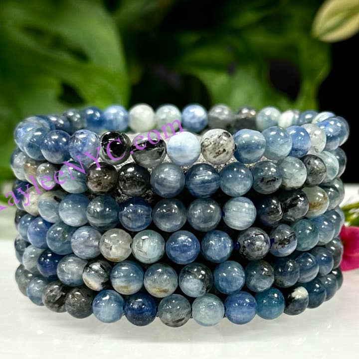 KayleeNYC - Wholesale Beaded Bracelet - Natural Blue Kyanite 6mm 7.5” Bracelet