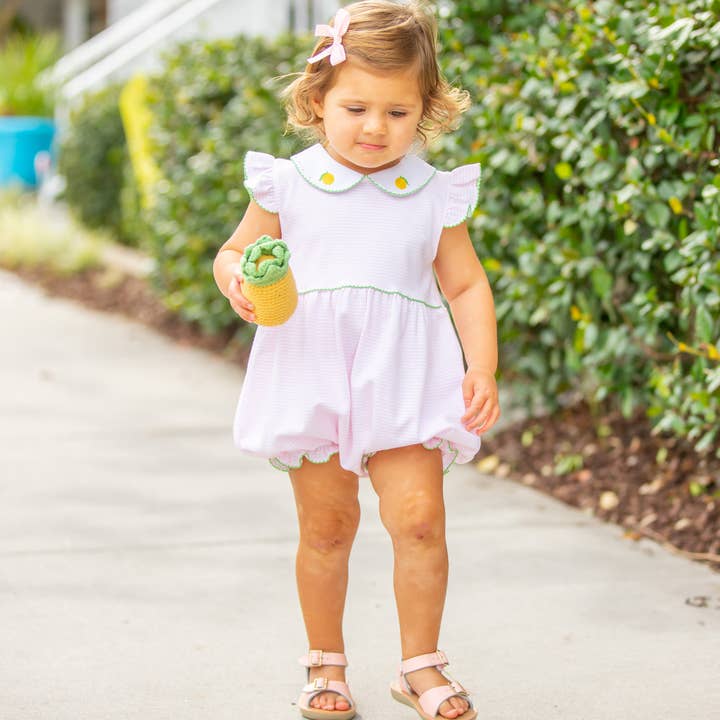 Shrimp and Grits Kids - Wholesale Bodysuit (Non-Footed) - Baby - Girls Pima Bubble - Lemons