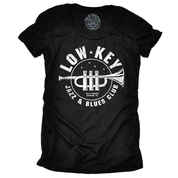 Women's Low Key Jazz and Blues Club T-shirt for wholesale by Solid Threads