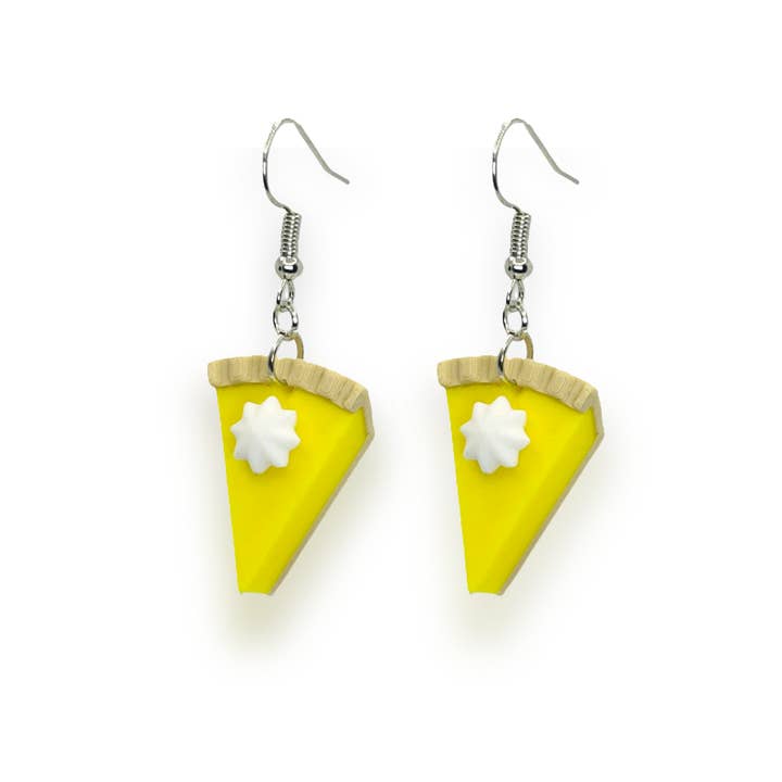 Lemon Meringue Pie Earrings with Whipped Cream for wholesale by Guerrilla Charm