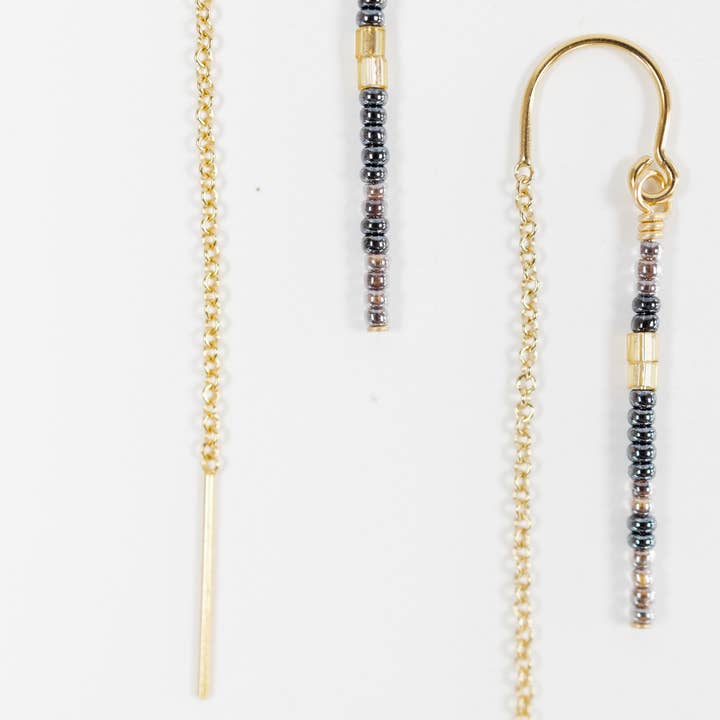 Mira Kauai - Vendita all'ingrosso Orecchini pendenti - Orecchini minimali con perline di vetro blu italiane1