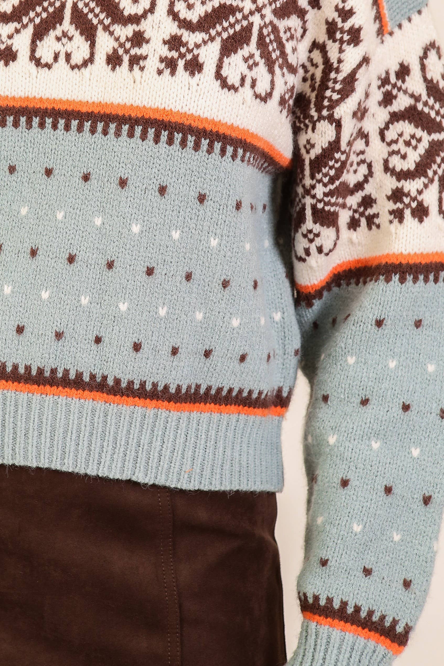 Vanilla Monkey - Wholesale Knit Sweater - Women's - Nordic Charm Fair Isle Knit Sweater4