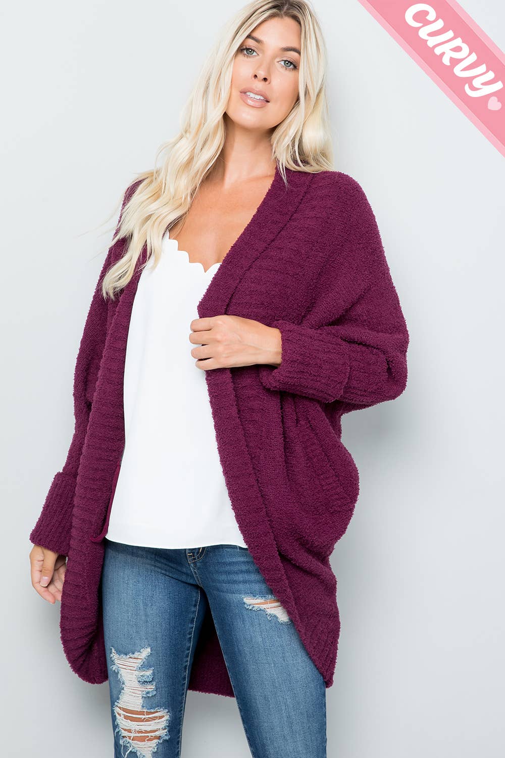 Sweet Lovely by Jen – Cardigan - Mulher por atacado – Cardigã tricotado super macio e aconchegante tamanho plus28