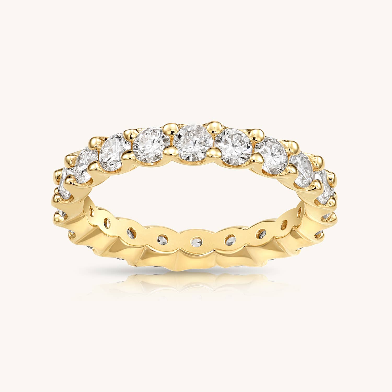 All Diamond Source – wholesale Ring med flera stenar – Evighetsring i 14K gult guld med diamanter och 2,3 mm stenar