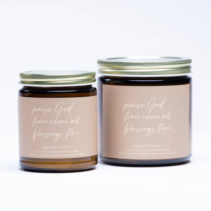 Praise God from whom all blessings flow • season of hope collection • 2 colors to choose from for wholesale by Ginger June Candle Co.