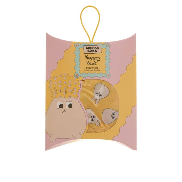 Satin Printed Shower Cap for Hoppy Hair for wholesale by Cheesecake