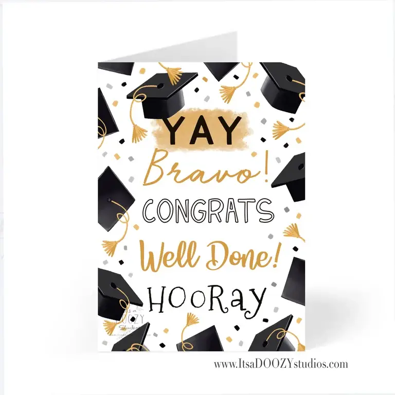 It’s a Doozy Studios - Wholesale Graduation Card - Yay Grad - Graduation Card With Matching Envelope 1