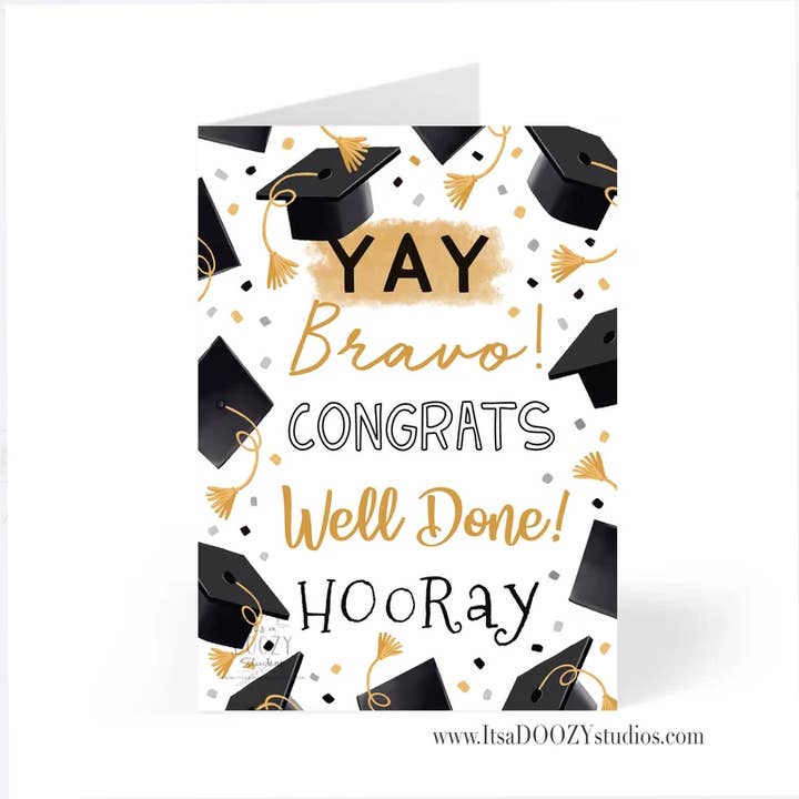 It’s a Doozy Studios - Wholesale Graduation Card - Yay Grad - Graduation Card With Matching Envelope 1