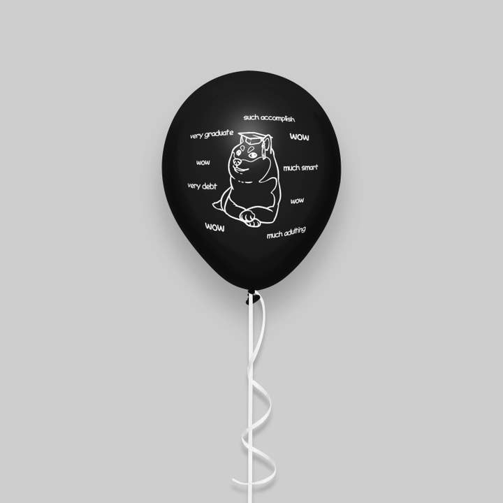 Doge Meme Graduation | Abschlussballon | Viel WOW | Klasse von 2022 | Absolvent | Bachelor-Abschluss | Master | PhD | Lustiger Abschluss | Grad für den Großhandel von Very Pun Stuff