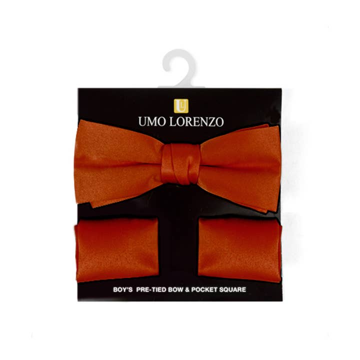 Selini New York - Wholesale Bow Tie - Kids - 100% Poly Satin Boy's Banded Bow Tie and Hanky BBTH130119