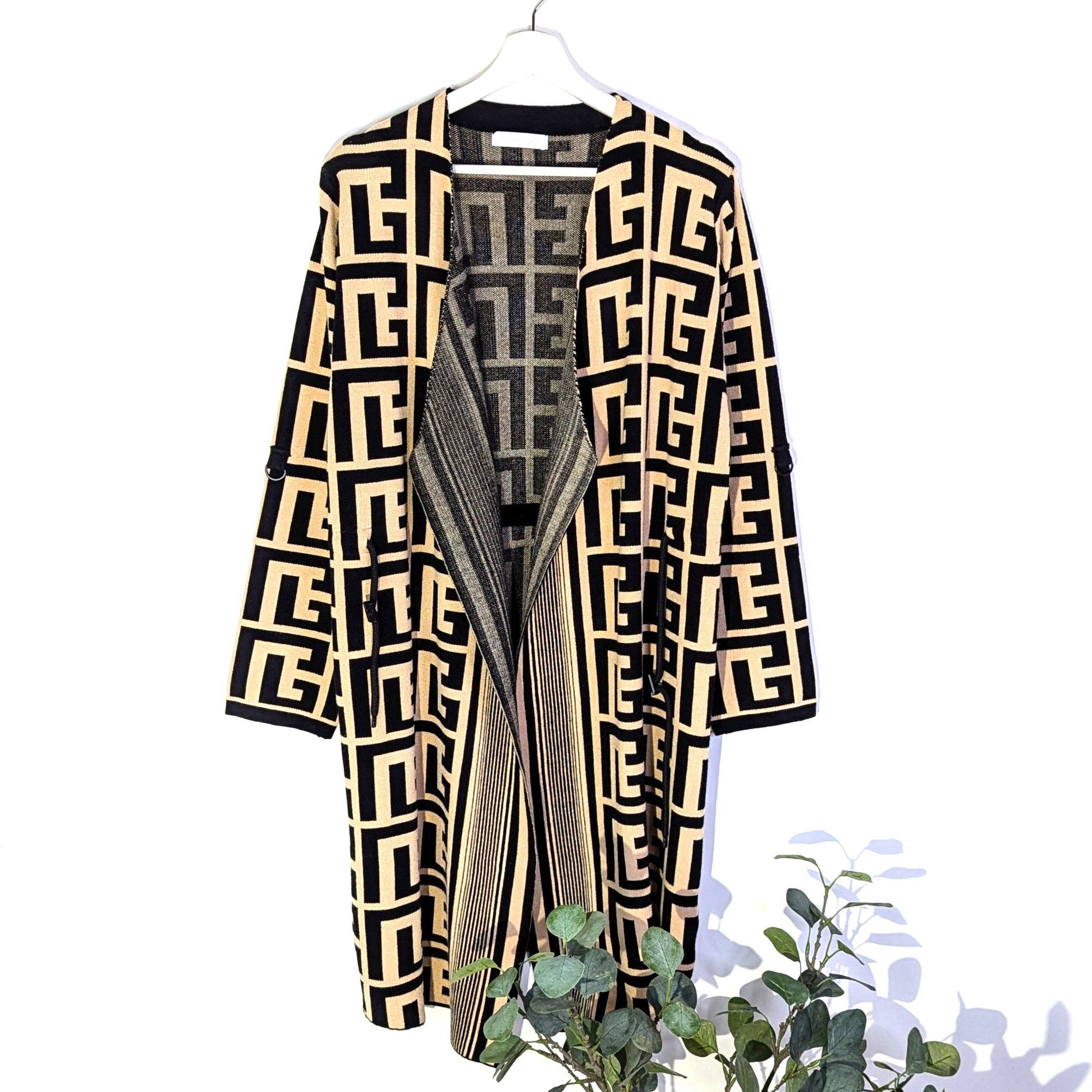 Tempest Designs – wholesale Coat – Women’s – Luxe 'Fendi' style design coatigan with drawstring feature on waist1