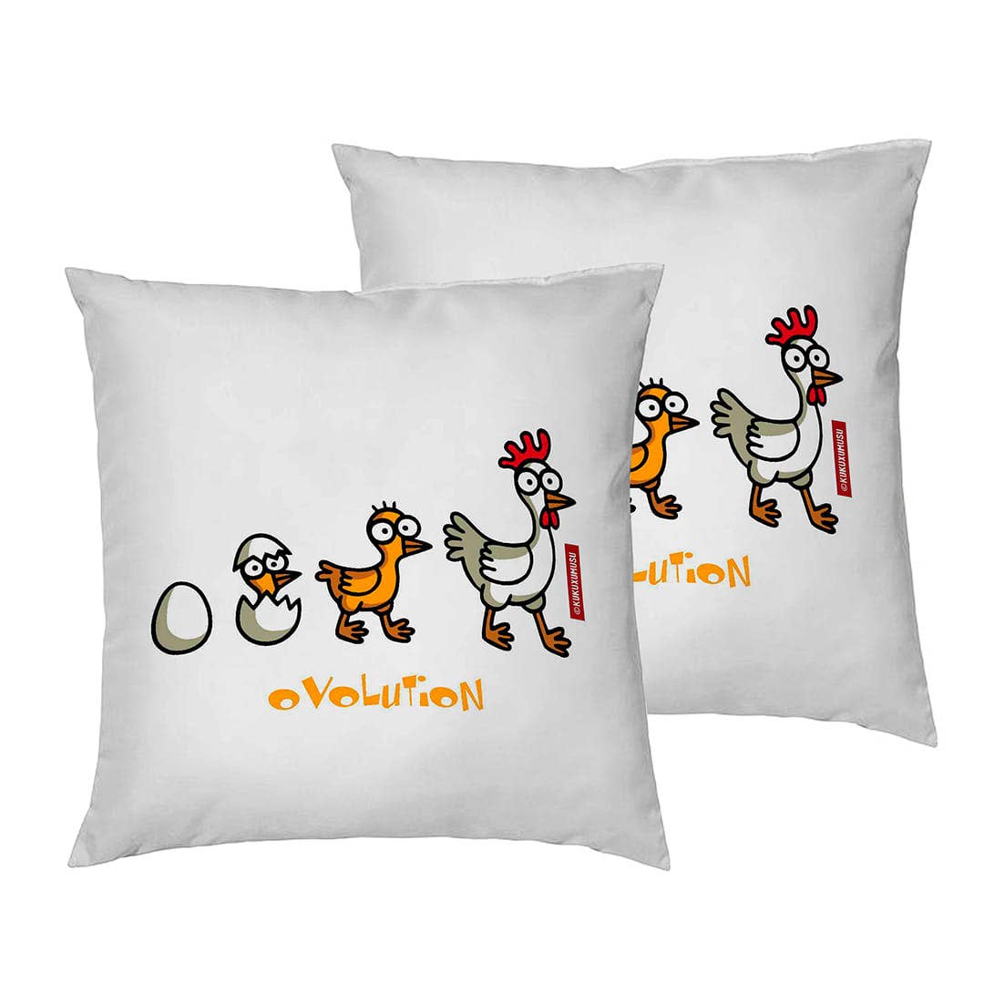 Multicolore Housses de coussin 65X65 (2) Cm Kukuxumusu Evolution en vente sur Faire0