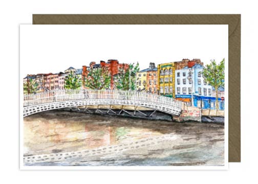 Duck Blue® - Wholesale Everyday Greeting Card - Hapenny Bridge & Ormond Quay, Dublin0