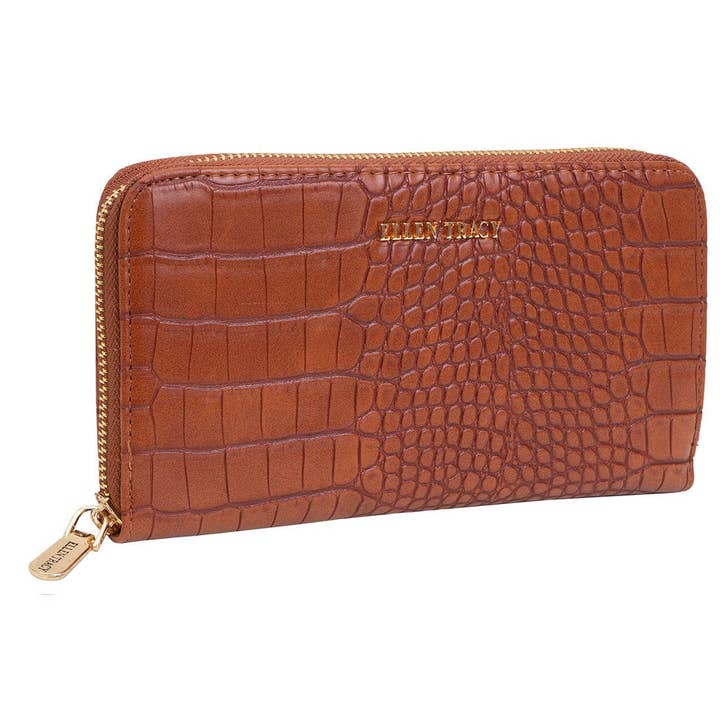 Magid - Wholesale Wallet - Women's - Ellen Tracy Croco Zip Around Wallet