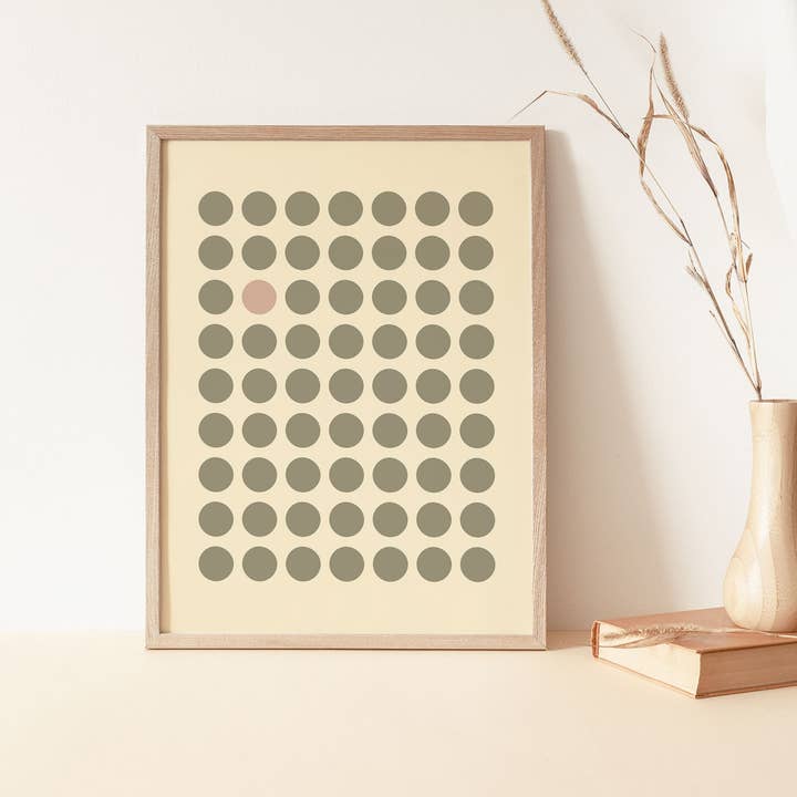 Art mural à pois Sage Green Nordic pour la vente par Luna Label