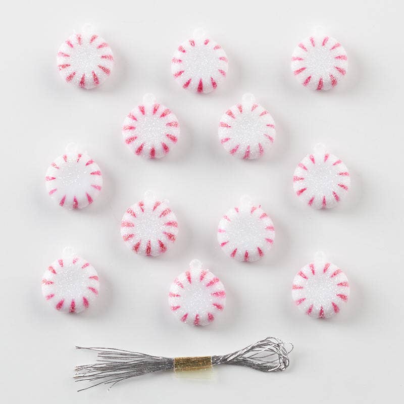 Factory Direct Craft - Vente Matériels de bricolage - Ornements de bonbons à la menthe poivrée de 1" (paquet de 12)2