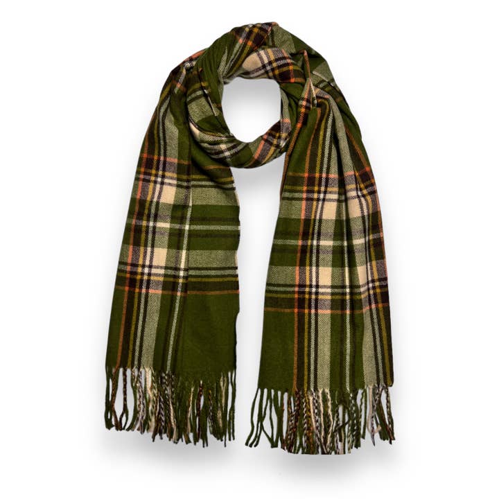 London Scarves - Wholesale Scarf - Women's - Tartan woven scarf with tassels