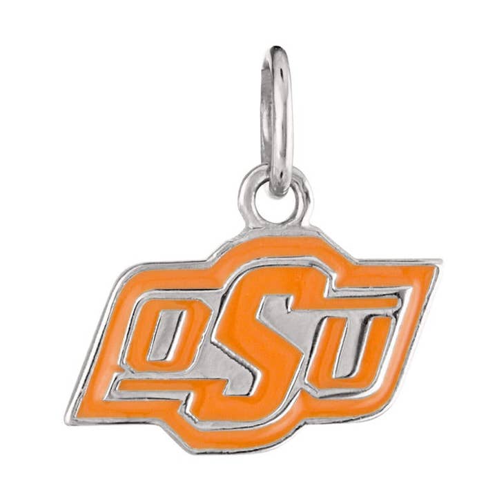 Oklahoma State Charm Pendant - Orange OSU Logo for wholesale by Stone Armory