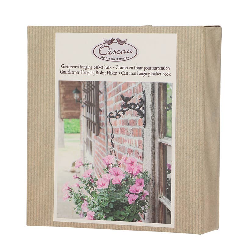 Esschert Design USA - Wholesale Bird Bath - Bird Hanging Bird Bath in Giftbox, Cast Iron, Antique Brown2