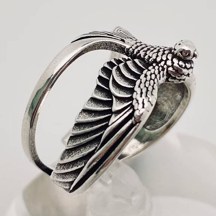 Silver-plated Swallow Bird Ring for wholesale by Mio Queena