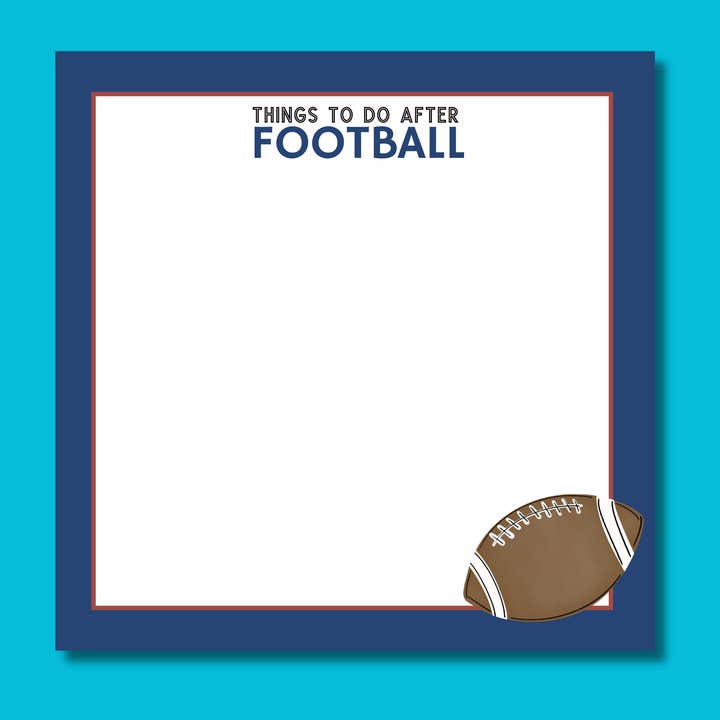 Things to Do After Football Notepad for wholesale by Note Worthy Paper Place
