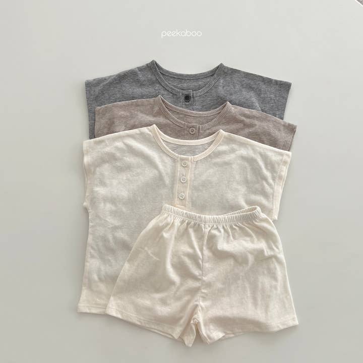 Toddlers Kids Summer Basic Soft Tee and Shorts Pajama Set for wholesale by peekaboo